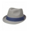 Henschel Men's Solid Linen Fedora With Triple Pleated Band - Gray - C917YR7AOS5