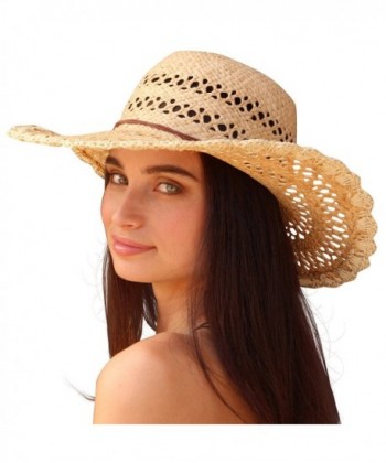 Palms & Sand St. Barts Women's Straw Sun Hat (Natural) - CG12O0JF2R5