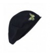 Landana Headscarves Green Butterfly On Beret For Women 100% Cotton - Black - C812JTNURNP