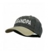Wording Of Grandpa Embroidered Washed Two Tone Cap - Black Khaki - CV11USNEAXN