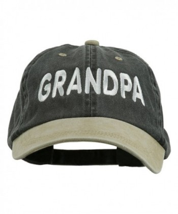 Wording Grandpa Embroidered Washed Tone