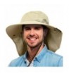 Tirrinia Unisex Safari Sun Flap Hat Fishing Hiking Cap With Neck Cover Wide Brim Hat - Tan - CZ1808TNXDW