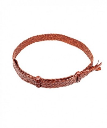 Badgery Belts 8 Braid Flat Kangaroo Braided Leather Hat Band - Tan - C51206TY8RR