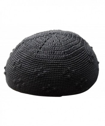 Large Black Crochet Knot Design Moslem Islamic Kufi Hat Taqiyah Skull Cap Kofiah - CS11ENKB50J
