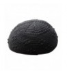 Large Black Crochet Knot Design Moslem Islamic Kufi Hat Taqiyah Skull Cap Kofiah - CS11ENKB50J