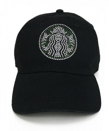 Rhinestone/Stud Starbucks Hip Hop Snapback Adjustable Cap - Black - CM11U4I3P3T