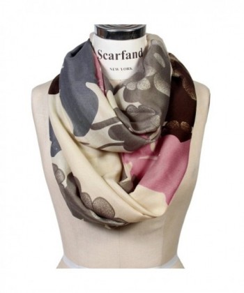 Scarfand Vibrant Painting Artistic Print Infinity Scarf - Floral Beige - CT12BL02NE5