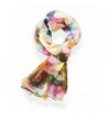 Womens Floral & Painters 100% Silk Great Nature Pattern Scarf - Paintedflowerapic - CQ12H3U1YO7