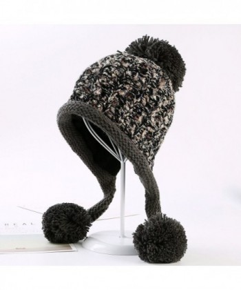 HUAMULAN Winter Beanie Layered Pompoms