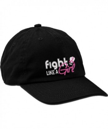 Fight Like a Girl Signature Embroidered Cap - Black w/ Pink - C412J8TSVLF