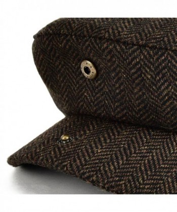 VOBOOM Herringbone Newsboy Cabbie Coffee