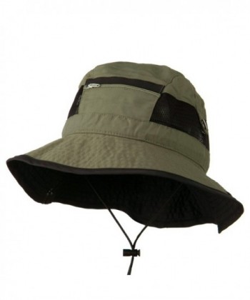 Big Size Zipper Talson UV Bucket Hat - Olive (For Big Head) - CQ11M5CA9DZ