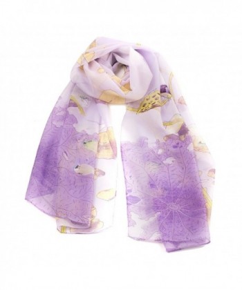 Womens Floral Cherry Blossom Bird Print Scarves Wrap Shawl in multi Colour - Style 11 - CO12L8WYVEV