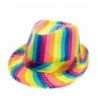 Arsimus Rainbow Fedora Hat Gay Pride Sequins Bright Party Cap - C917Z5KL6E9