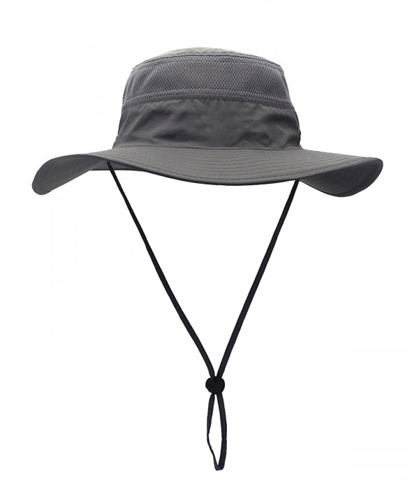 Mazo Quick-Dry Sun Hat Breathable Mesh Camping Hat Outdoor Fishing Cap - Gary - C711VKDMEIJ