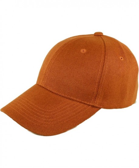 Classic Premium Baseball Cap Adjustable Plain Velcro Hat Unisex - Texas Orange - C0185Z4D2I2