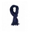 Ikaduwa Women's Long Silk Scarf - Navy Blue - CV12O09V0BC