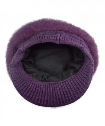 HINDAWI Fluffy Crochet Winter Purple in Women's Skullies & Beanies