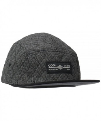 Coal Men's the Clive Quilted 5 Panel Hat Adjustable Cap - Charcoal - C011VJ0MEJ7