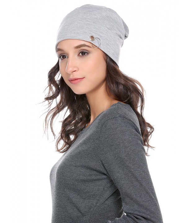 Zeagoo Sports Unisex Women Men Baggy Thin Hip-Hop Soft Cotton Slouchy Stretch Beanie Hat Skull Cap - Light Grey - CQ185M2QYOC