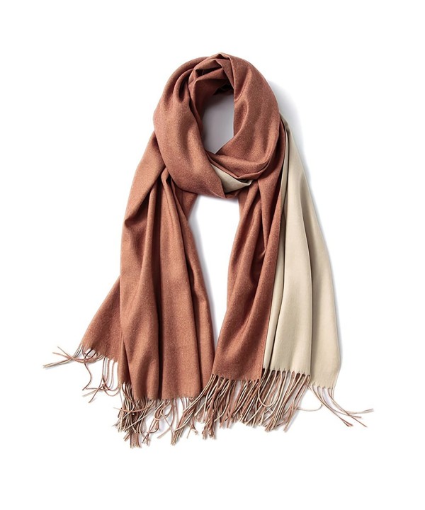 Cashmere Feel Winter Tone Shawl - Rusty Brown and Ivory - CH186DKCXNA