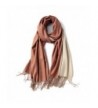 Cashmere Feel Winter Tone Shawl - Rusty Brown and Ivory - CH186DKCXNA