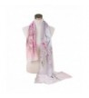 Reversible China Rose Chiffon Voile Lady Shawl Women Scarf for Clothes Decorating - White2 - CD120TW3PN9