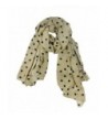 MOKRIL Women's Soft Long Cotton-Silk Chiffon Shawl Wrap in Elegant Colors - Beige-polka-dot - CX11TQGGRTT