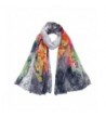 Elegant Painted Flower Floral Print Scarf Wrap - Different Colors - Grey - CM12EV655SH