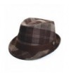 City Hunter Pamoa Pmt420 Flannel Checker Trilby Fedora - Brown - C1119Z38KST