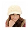 EachWell Women Winter Visor Hat Warm Knit Hat Cap Anti Wind - Beige - CO18699YXGC