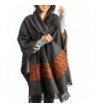 Kullu Handloom Wool Shawl Large Wrap Scarf Throw Woolen Blanket Grey Handmade - CZ12IWHMFDT