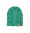 BASICO Unisex Warm Chunky Soft Stretch Cable Knit Beanie Cap Hat - 102 Bean Green - C91889Z7CXO