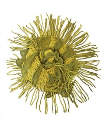 Yellow Olive Two Tone Fringed Infinity in Cold Weather Scarves & Wraps