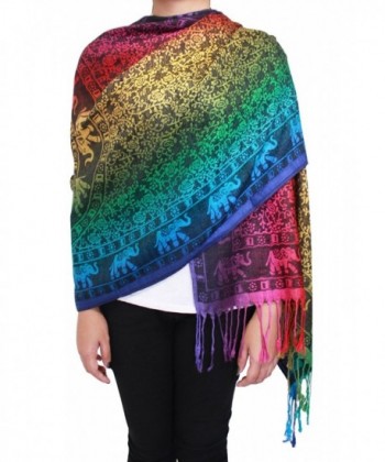 Bijoux Ja Elephant Pashmina Rainbow1 in Wraps & Pashminas