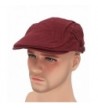 Roffatide Solid Color Canvas Strap Newsboy Cap Driving Cabby Ivy Golf Beret Hat - Purplish Red - CY18337R6Q0