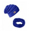Ellames Knit Beanie Infinity Scarf for Women Men Circle Loop Scarves Hat Set - 2 Pcs-royal Blue - CT186ZTUG8Z