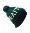 American Cities USA Favorite City Cuff Cable Knit Winter Pom Pom Beanie Hat Cap - Seattle - Green Blue - CF11Q2V6I5T