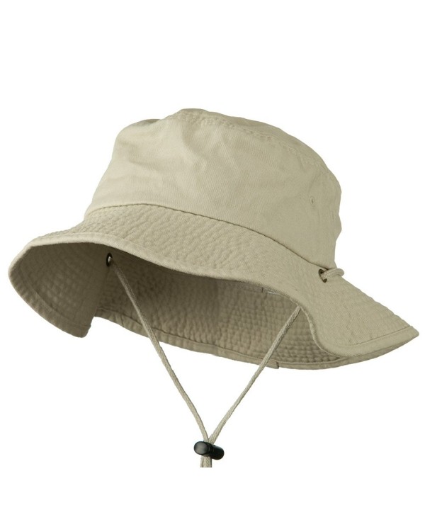 Big Size Washed Bucket Hat with Chin Cord - Putty (For Big Head) - C511HPANXJ9