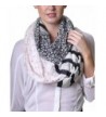 Anika Dali Polka Dots Floral Stripe Mix Print Infinity Loop Scarf (Pink & Navy Blue) - C411LLXMT79