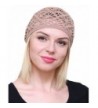 NFB Cotton Hats For Women Ladies Summer Beanie Lace Cloche Hair accessories Cap - Dark Beige - CH17YZYH0QR