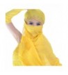 AvaCostume Chiffon Big Veil Shawl Skirt Scarf Gypsy Gold Trim Headscarf - Yellow - CQ11YPYN42P