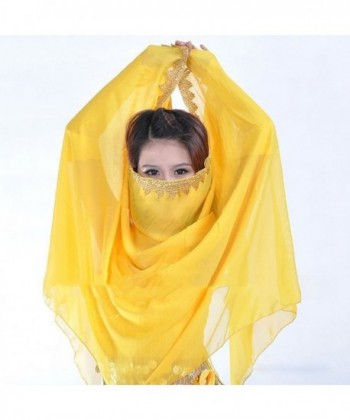 AvaCostume Chiffon Shawl Headscarf yellow