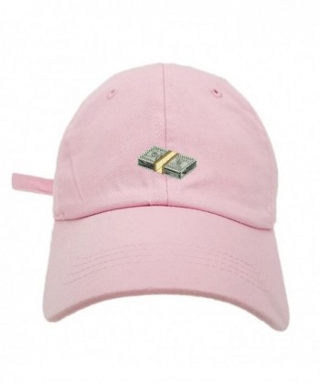 TheMonsta Money Style Dad Hat Washed Cotton Polo Baseball Cap - Lt.Pink - CJ187QM7II9