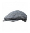 Men's Authentic Irish Wool Flat Cap - Traditional Herringbone Style- Made in Ireland- Gray - CT11HP55CXZ