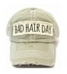 New! Khaki "BAD HAIR DAY" Embroidery Patch Baseball Cap - C618235046R