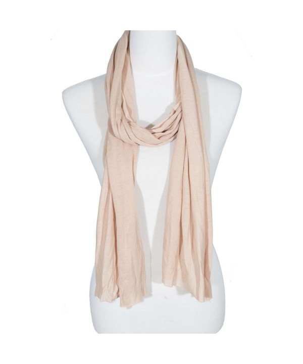 Zodaca Fashion Lightweight Soft Plain Solid Color Scarf for Women - 33 Beige - CH184QT9MHG