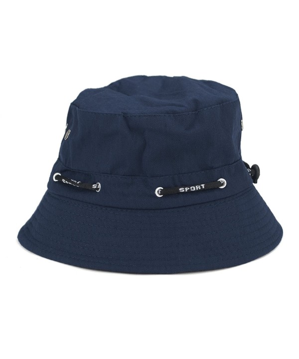 Opromo Blank Adjustable Cotton Twill Bucket Hat Outdoor Summer Hat - Navy Blue - C811N2NOTV5