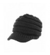 NYFASHION101 Warm & Thick Cable Knitted Brim Visor Beanie Cap - Grey - C711OB5QYH5