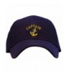 Captain with Ships Anchor Embroidered Baseball Cap - Navy - CT11DU2GH1X